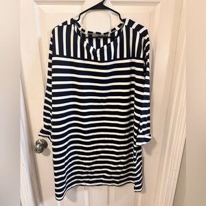 Navy and White Striped Dress